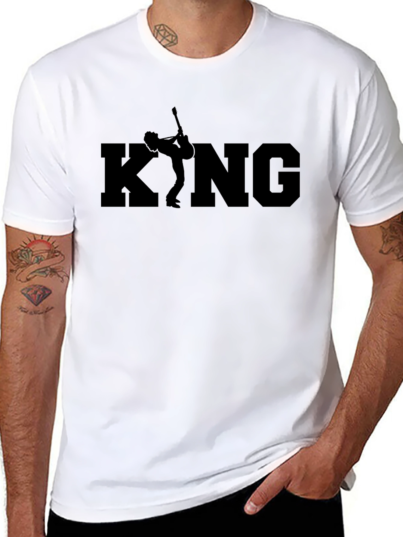 Black King Guitarist Black Graphic Tee view 8
