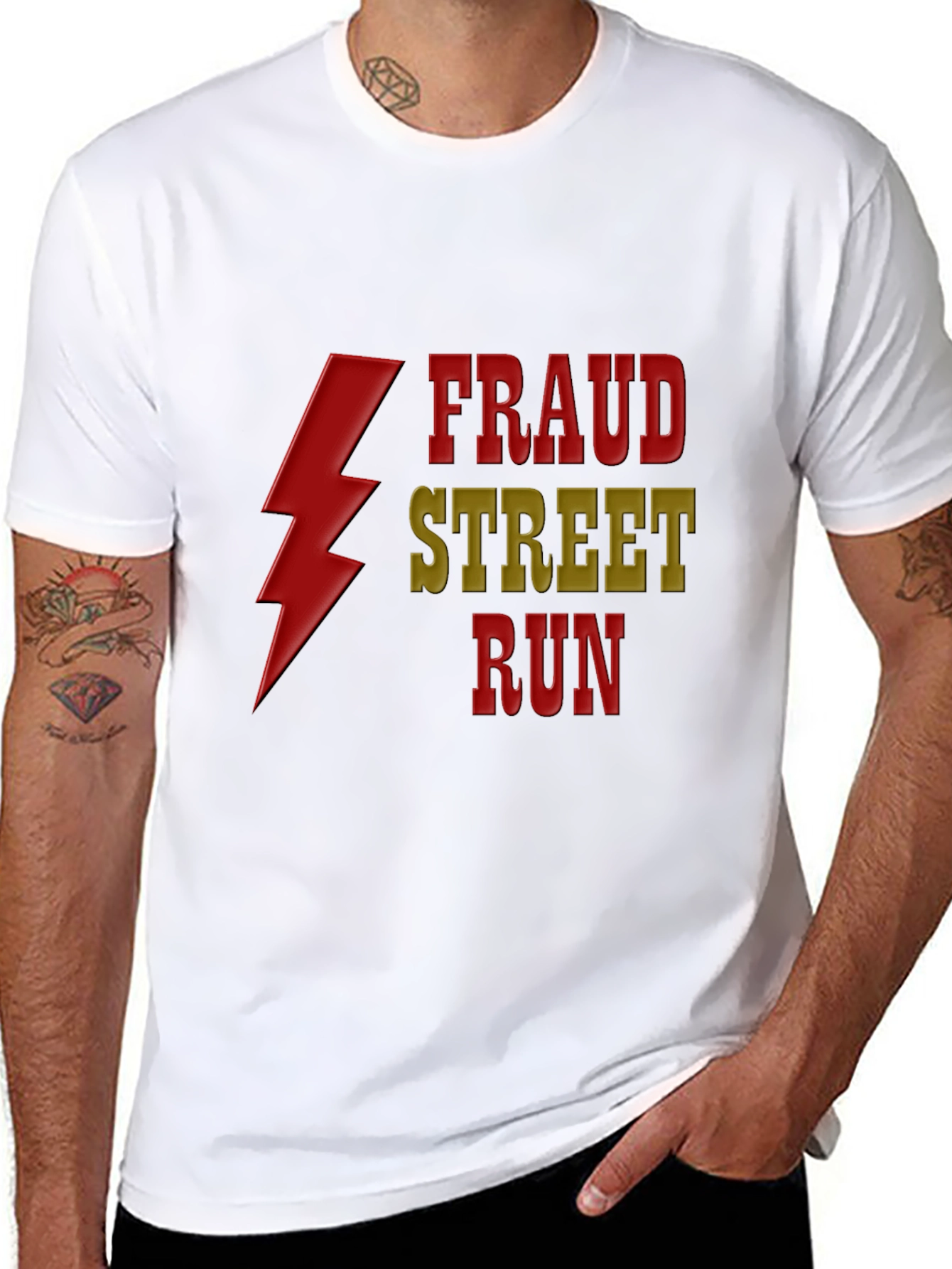 Black Fraud Street Run Graphic T-Shirt view 8
