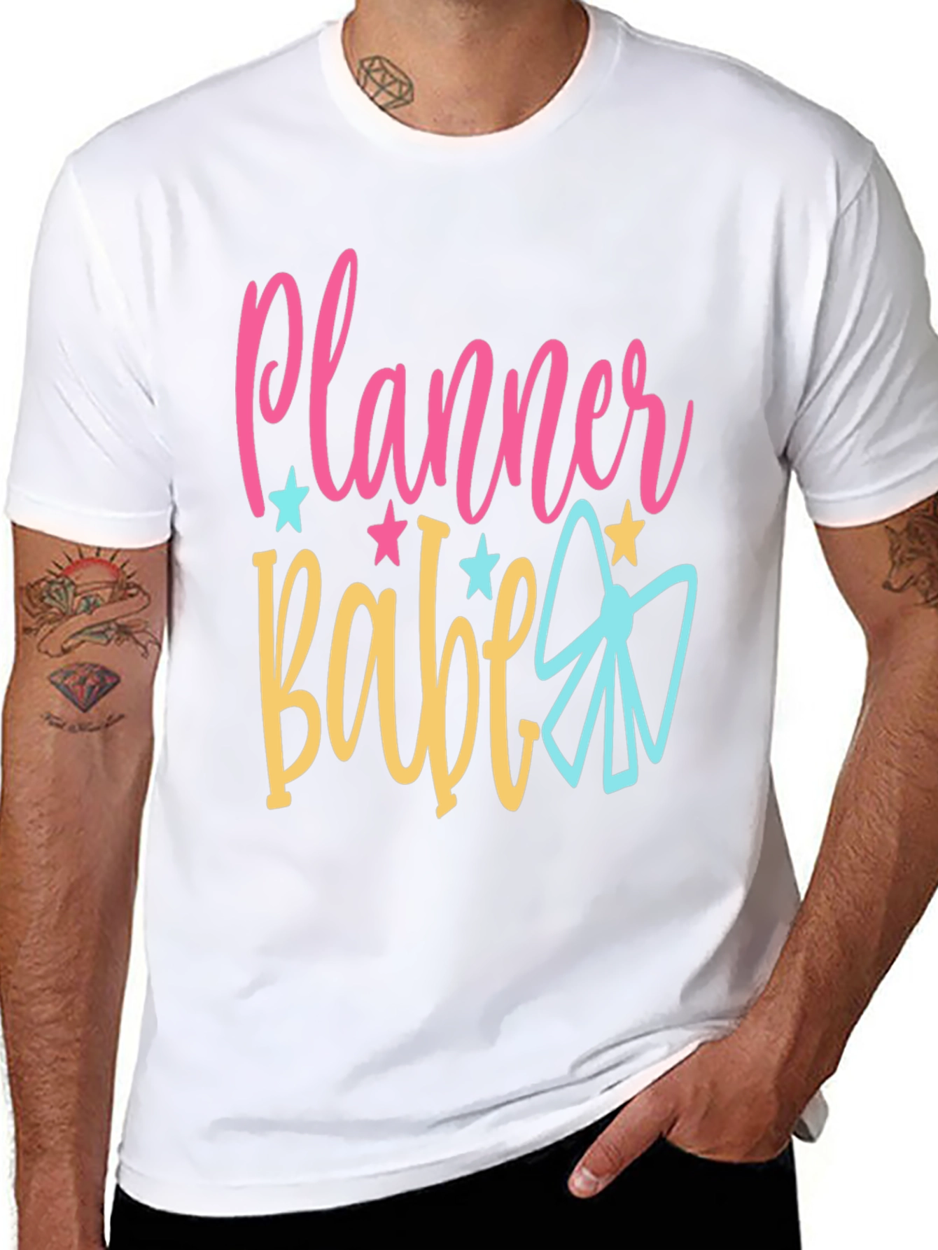 Black Planner Babe Graphic Tee - Cute and Stylish view 8