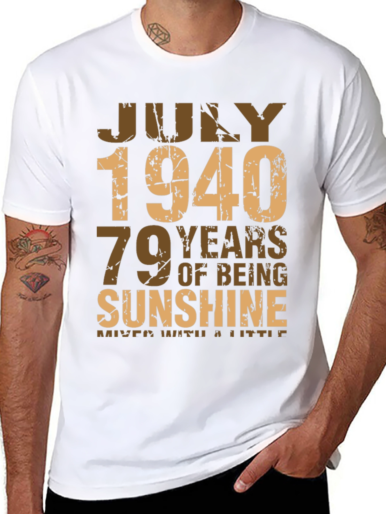Black July 1940 Birthday T-Shirt - 79 Years of Sunshine view 8