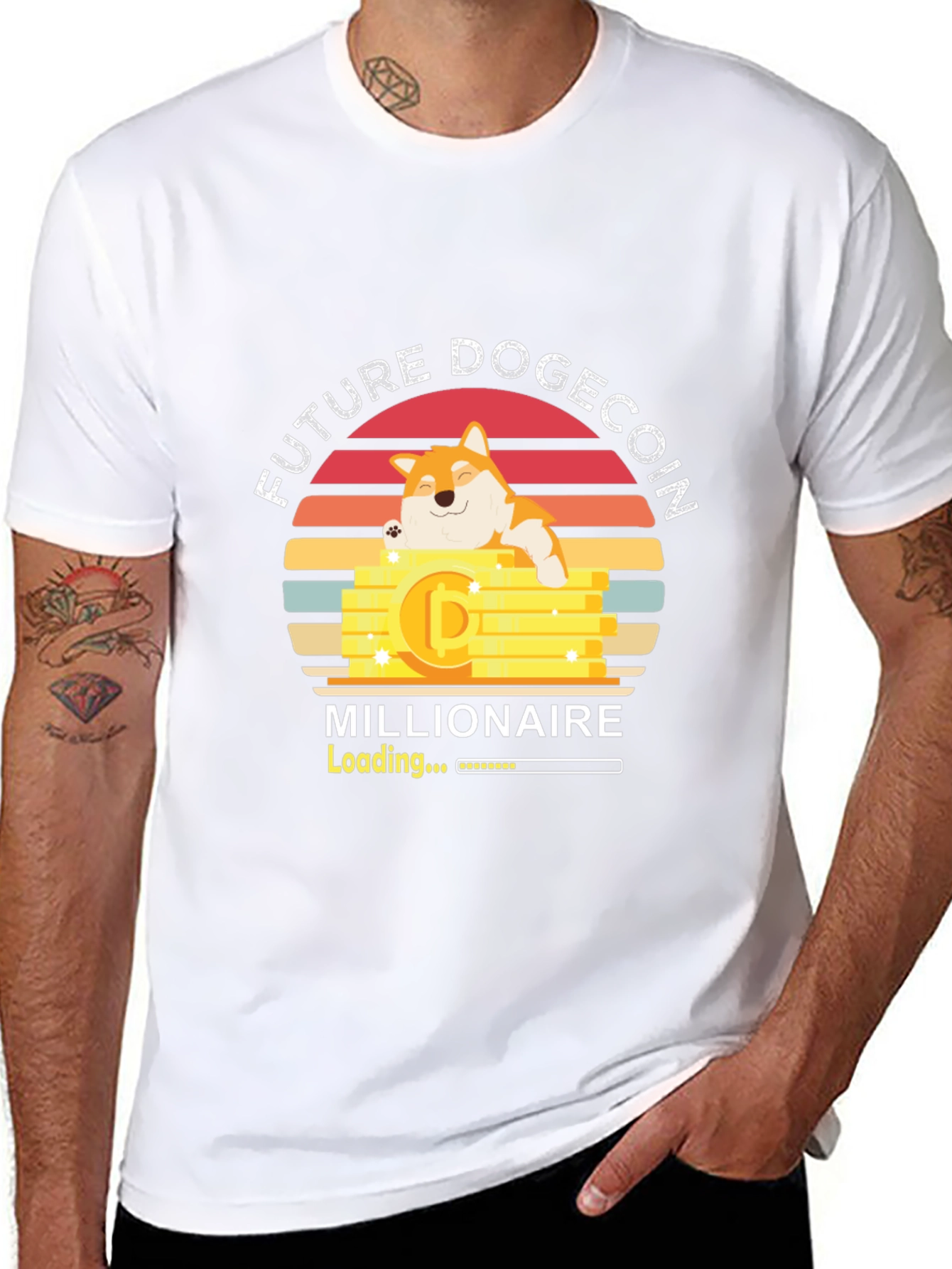 Black Future Dogecoin Millionaire T-Shirt view 8