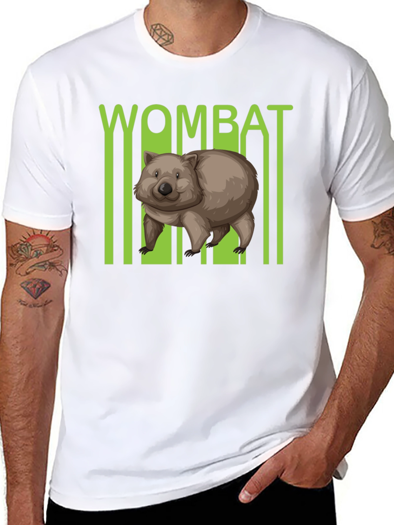 Black Wombat Graphic T-Shirt - Black Cotton Tee view 8