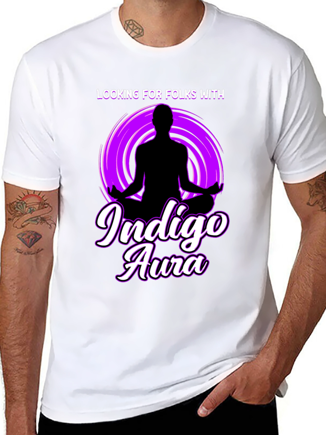 Black Indigo Aura Graphic Tee view 8