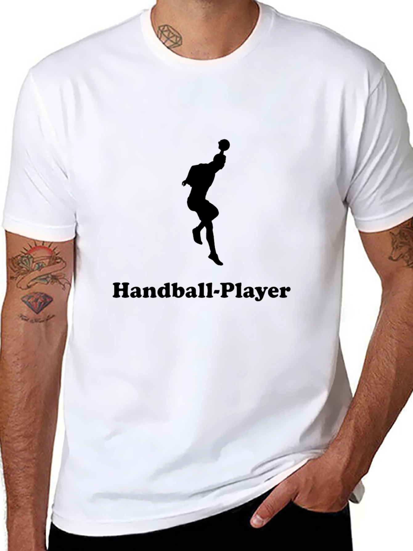 Black Handball Player Graphic Tee - Black view 8