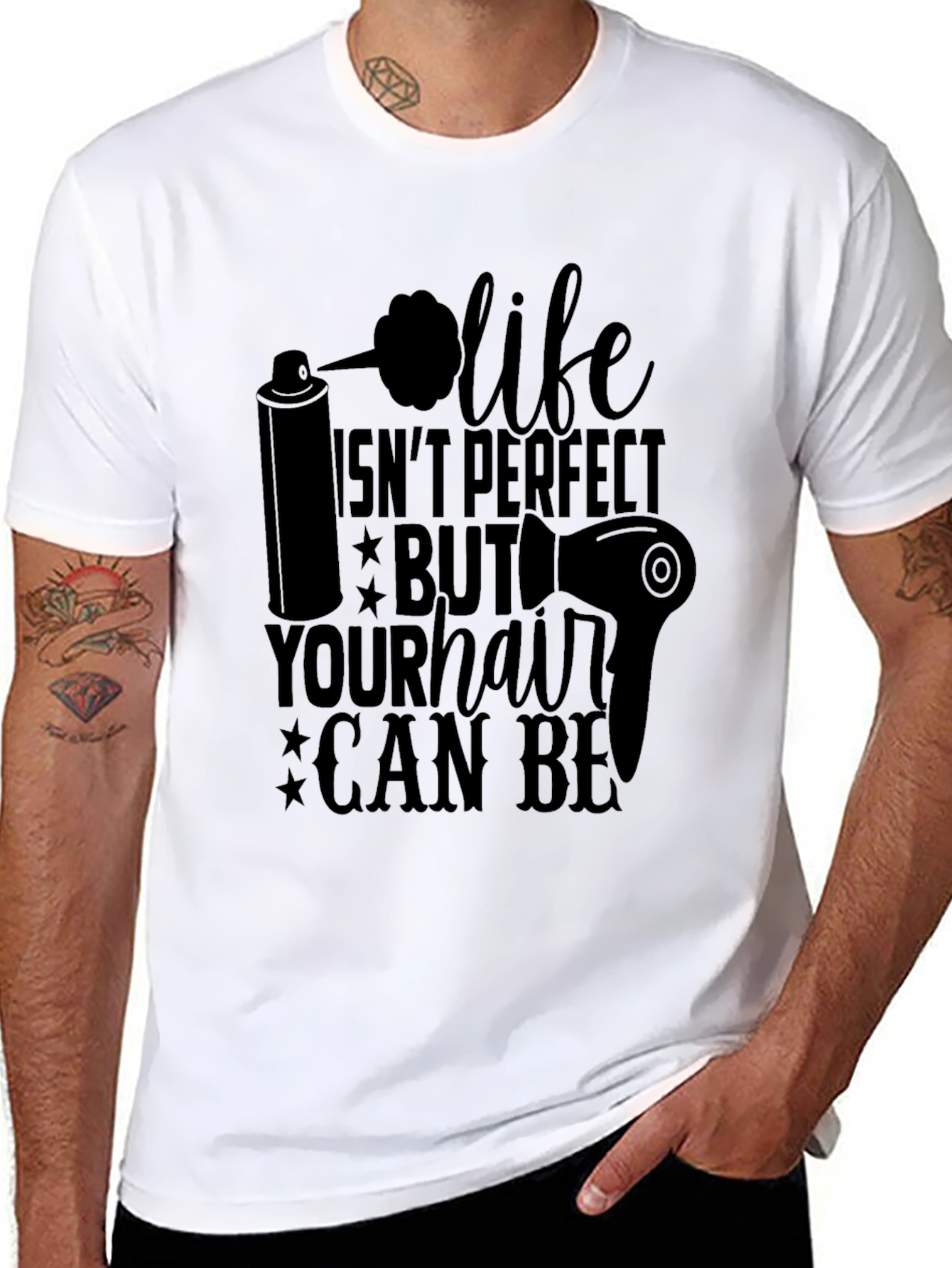 Black Life Isn't Perfect Hair Stylist Graphic T-Shirt view 8