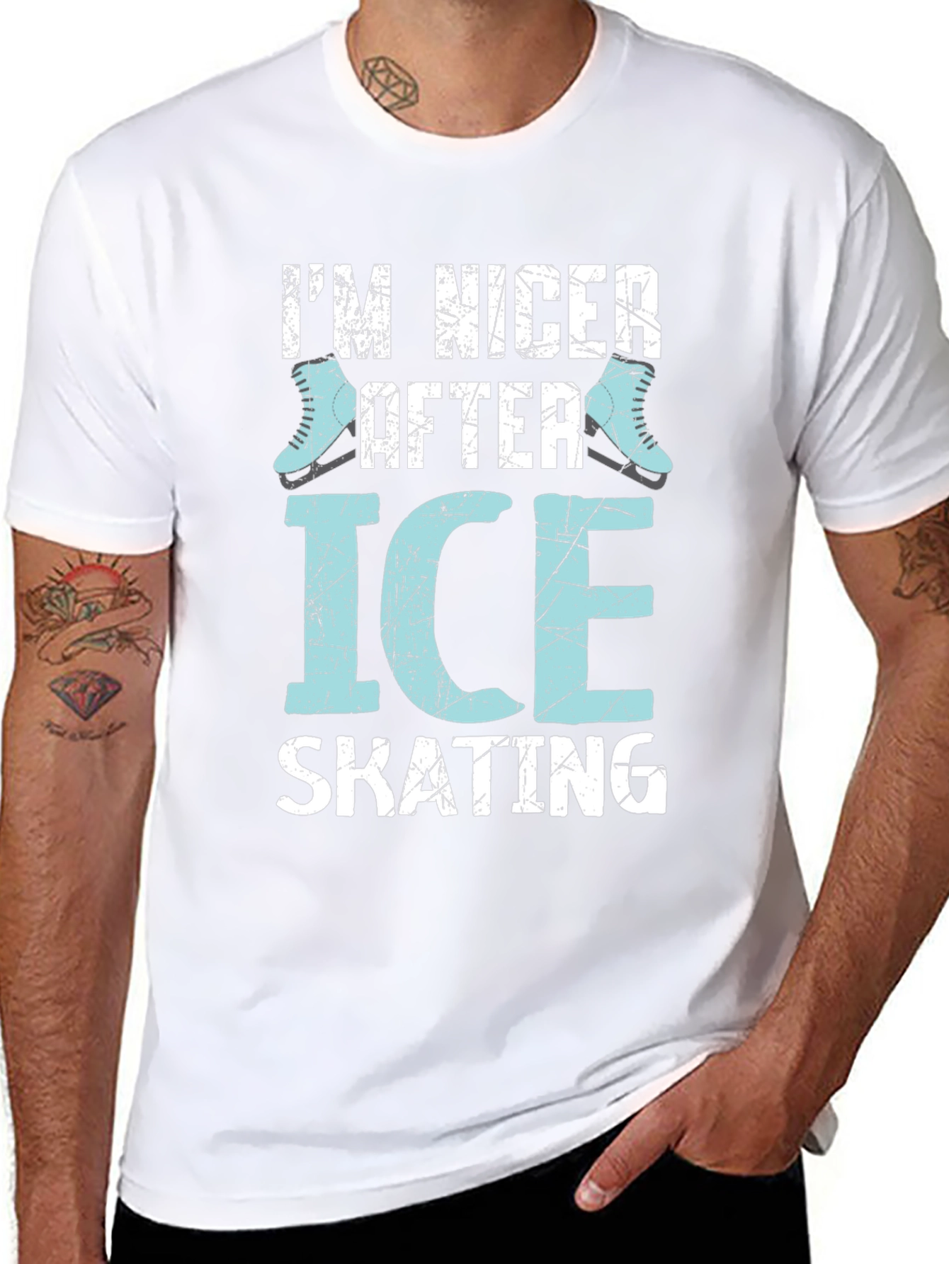 Black I'm Nicer After Ice Skating Graphic T-Shirt view 8