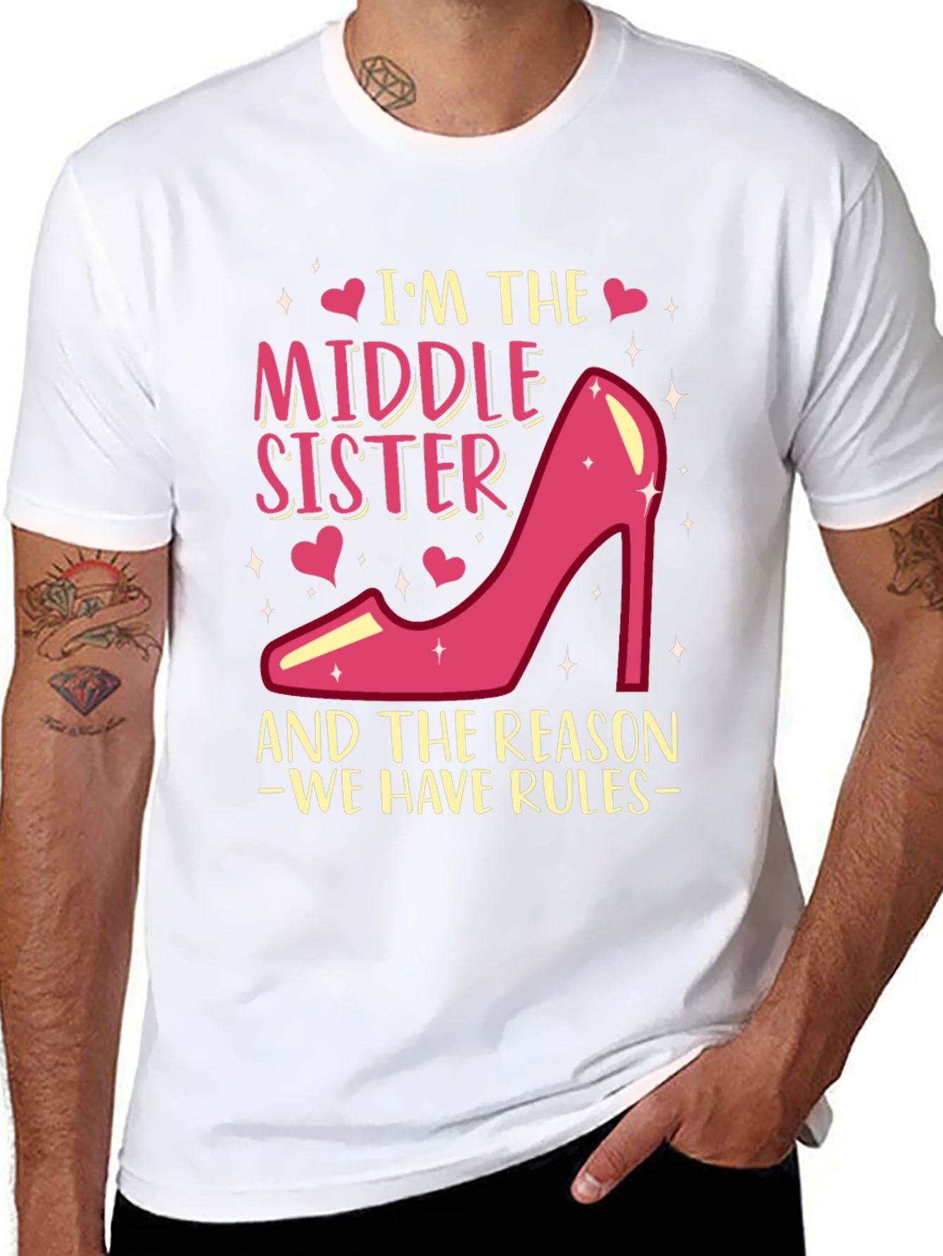 Black Middle Sister T-Shirt - Reason We Have Rules! view 8