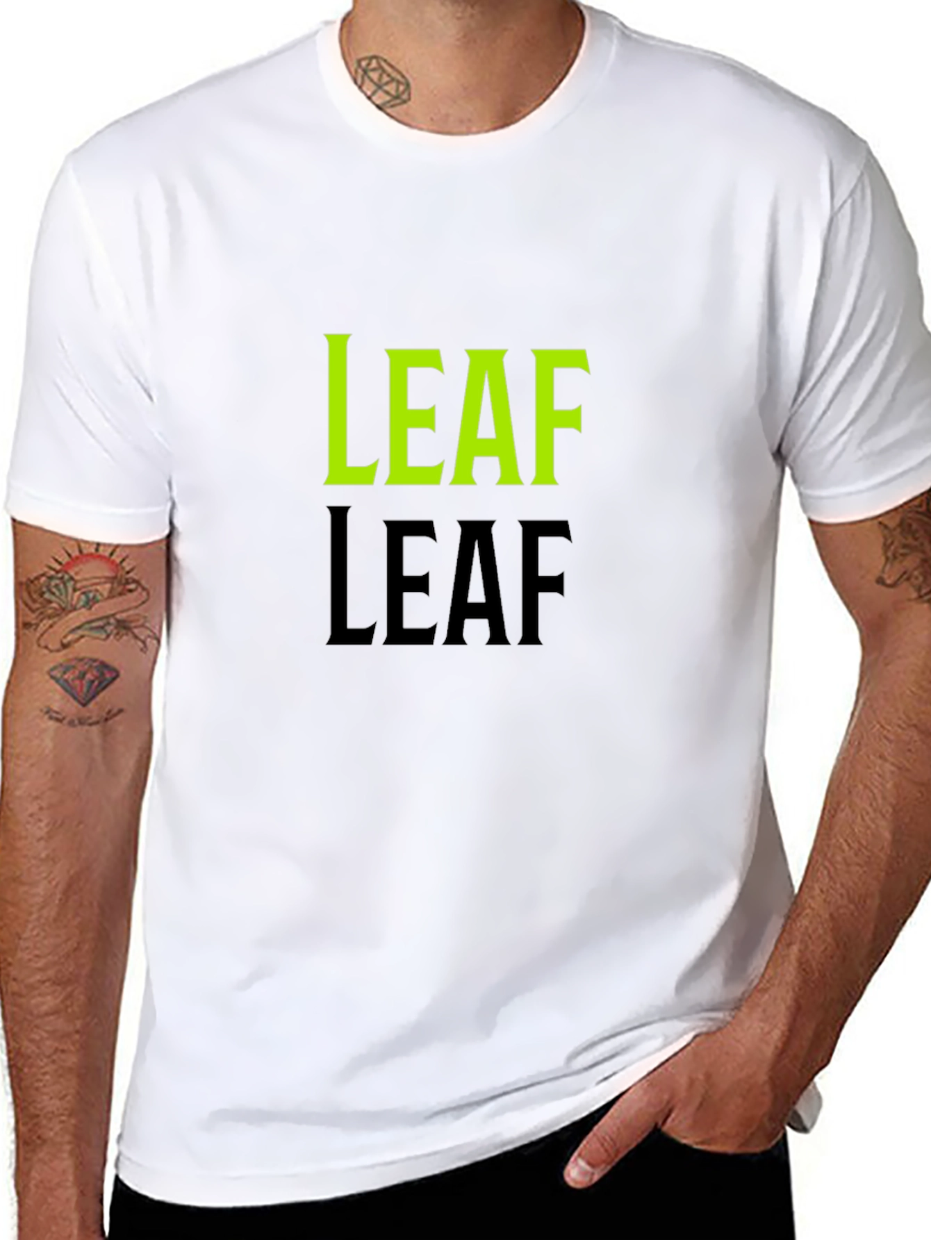 Black Leaf Graphic Black T-Shirt view 8