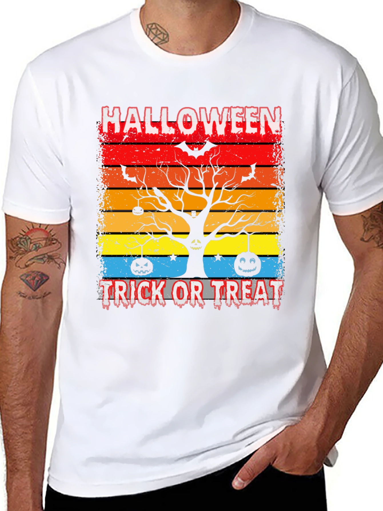 Black Halloween Trick or Treat T-Shirt view 8