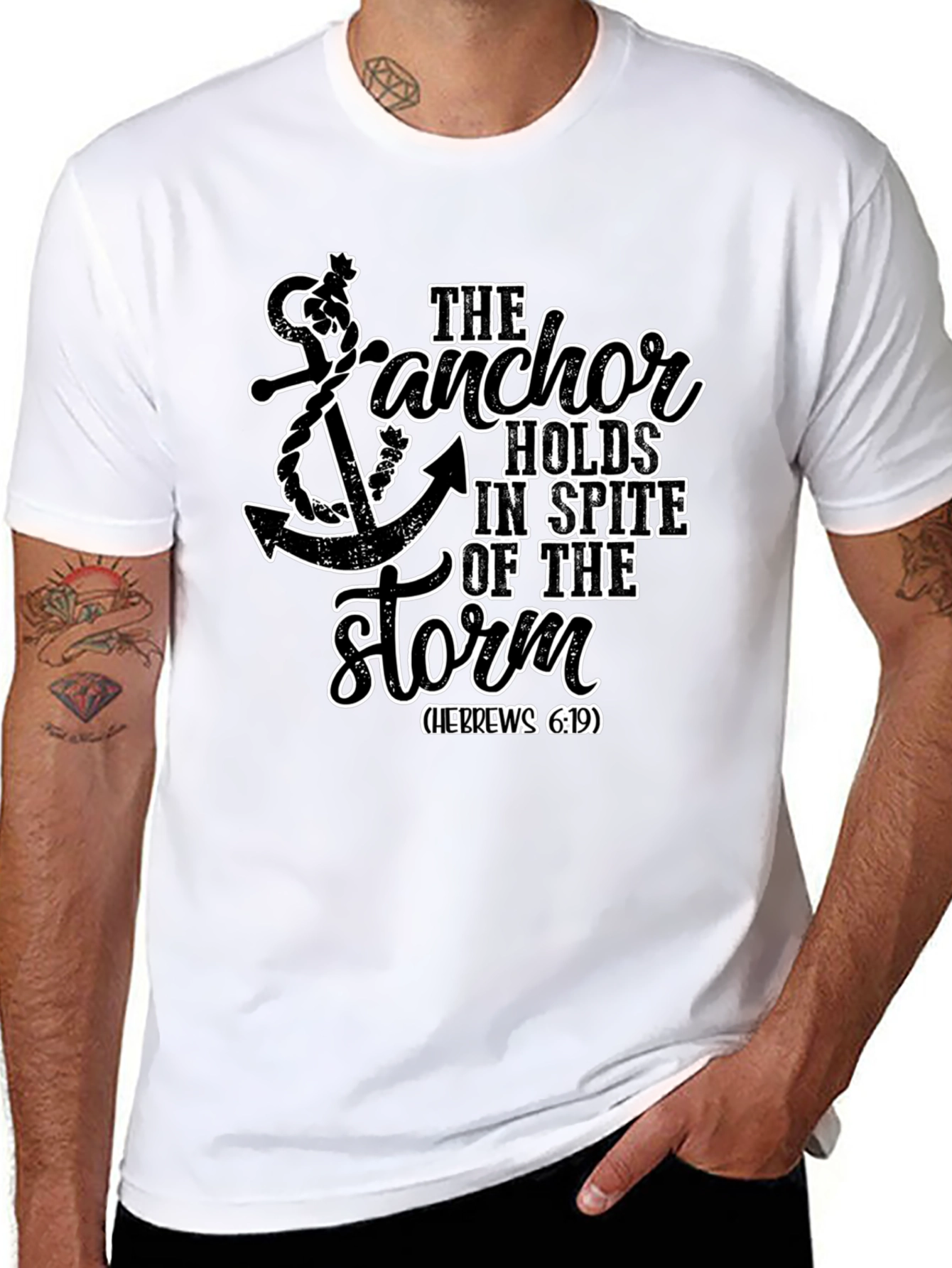 Anchor Holds T-Shirt - Hebrews 6:19 Faith Tee - 8