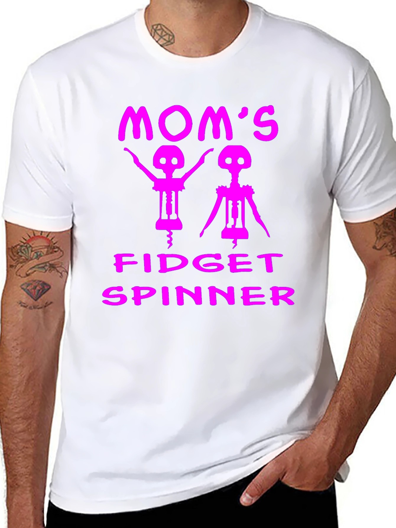 Black Mom's Fidget Spinner Funny T-Shirt view 8