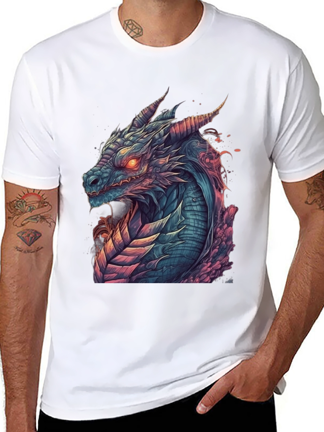 Black Dragon Graphic Tee - Men's Black T-Shirt view 8