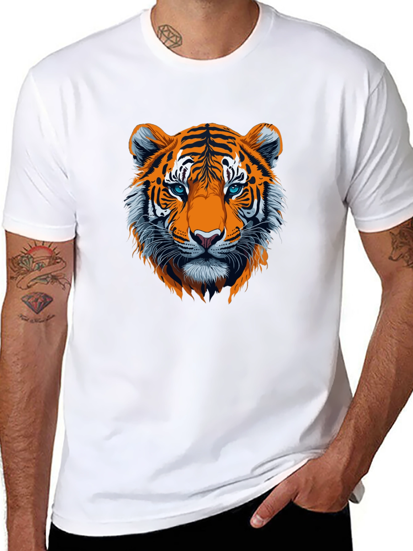 Black Bold Tiger Graphic Tee - Black view 8
