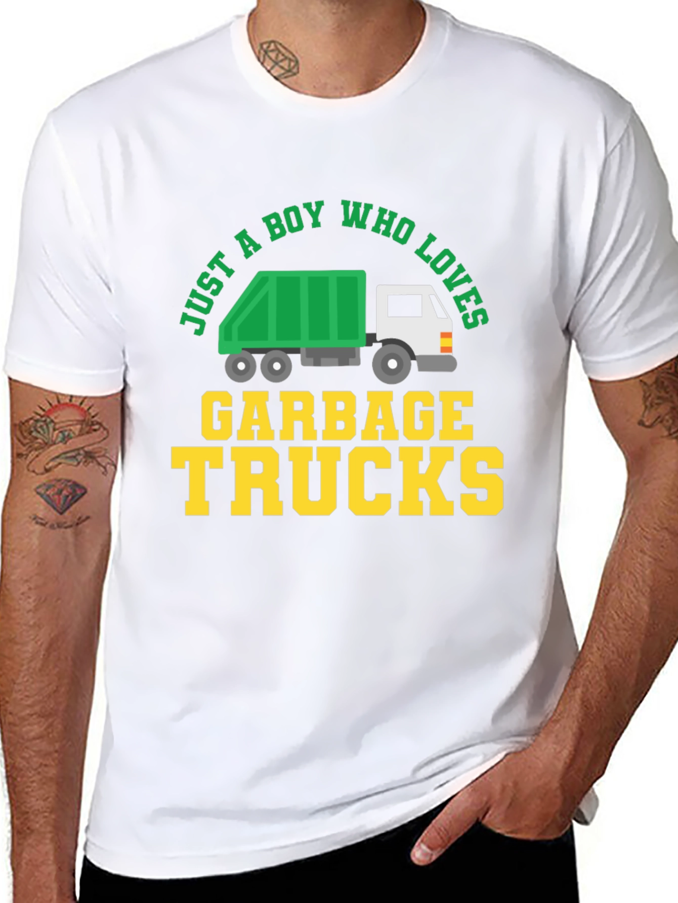 Boy Who Loves Garbage Trucks Graphic Tee - 8