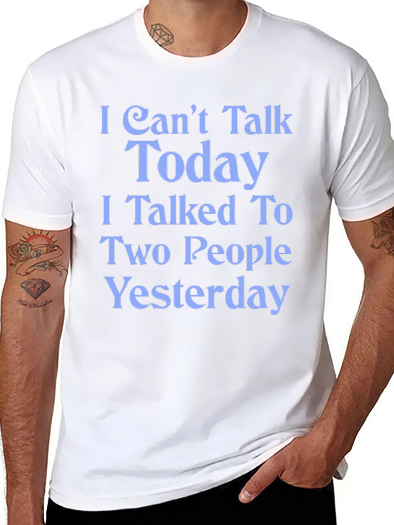 Black Funny 'I Can't Talk Today' Graphic Tee view 8