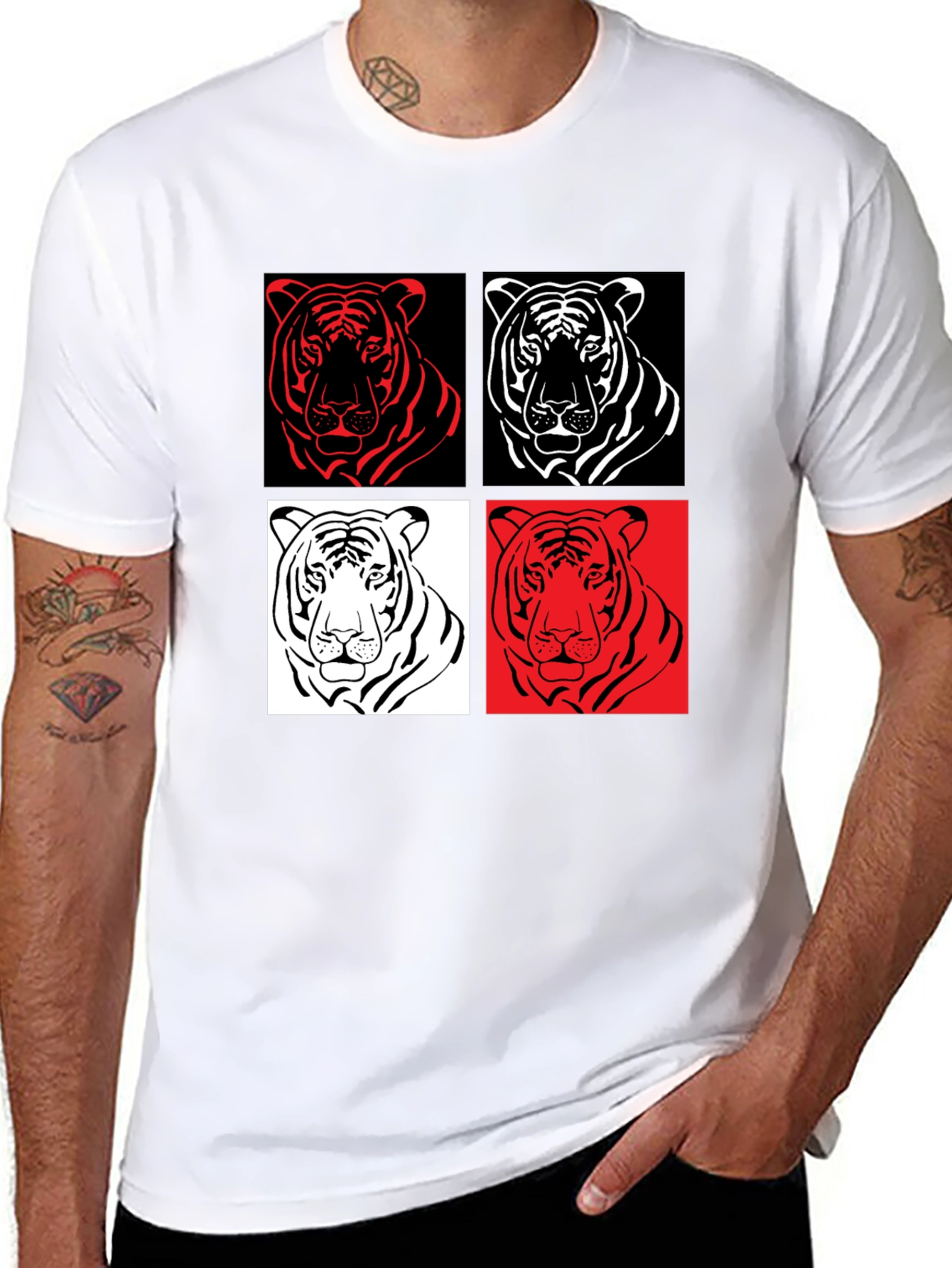 Black Tiger Pop Art Graphic Tee - Unisex Style view 8