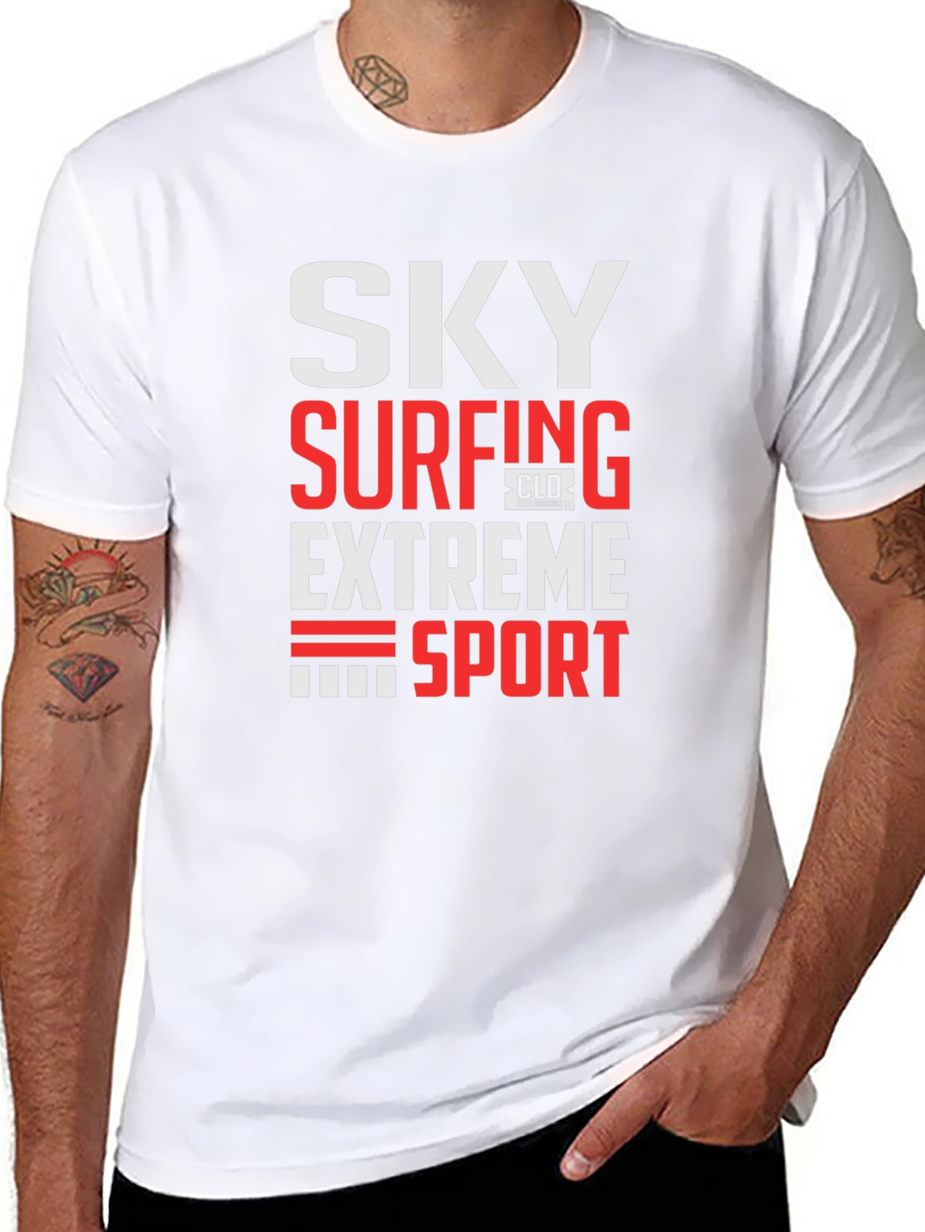 Black Sky Surfing Extreme Sport Graphic Tee view 8