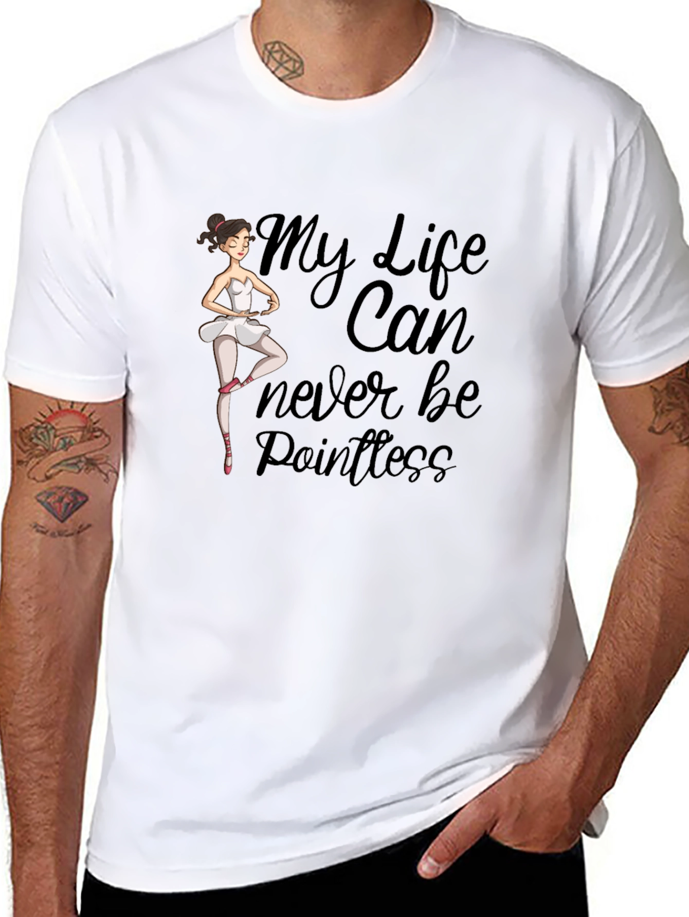Black Ballet Dancer T-Shirt: My Life Can Never Be Pointless view 8