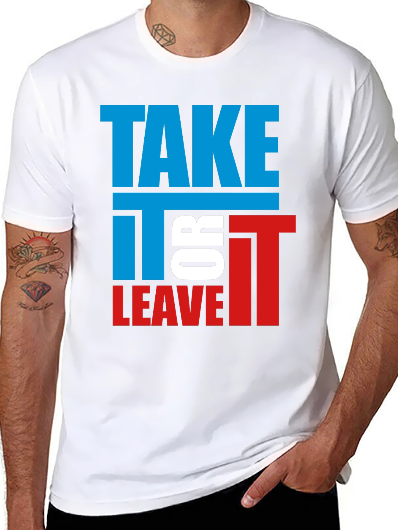 Black Take It or Leave It Graphic Tee - Bold Statement Shirt view 8