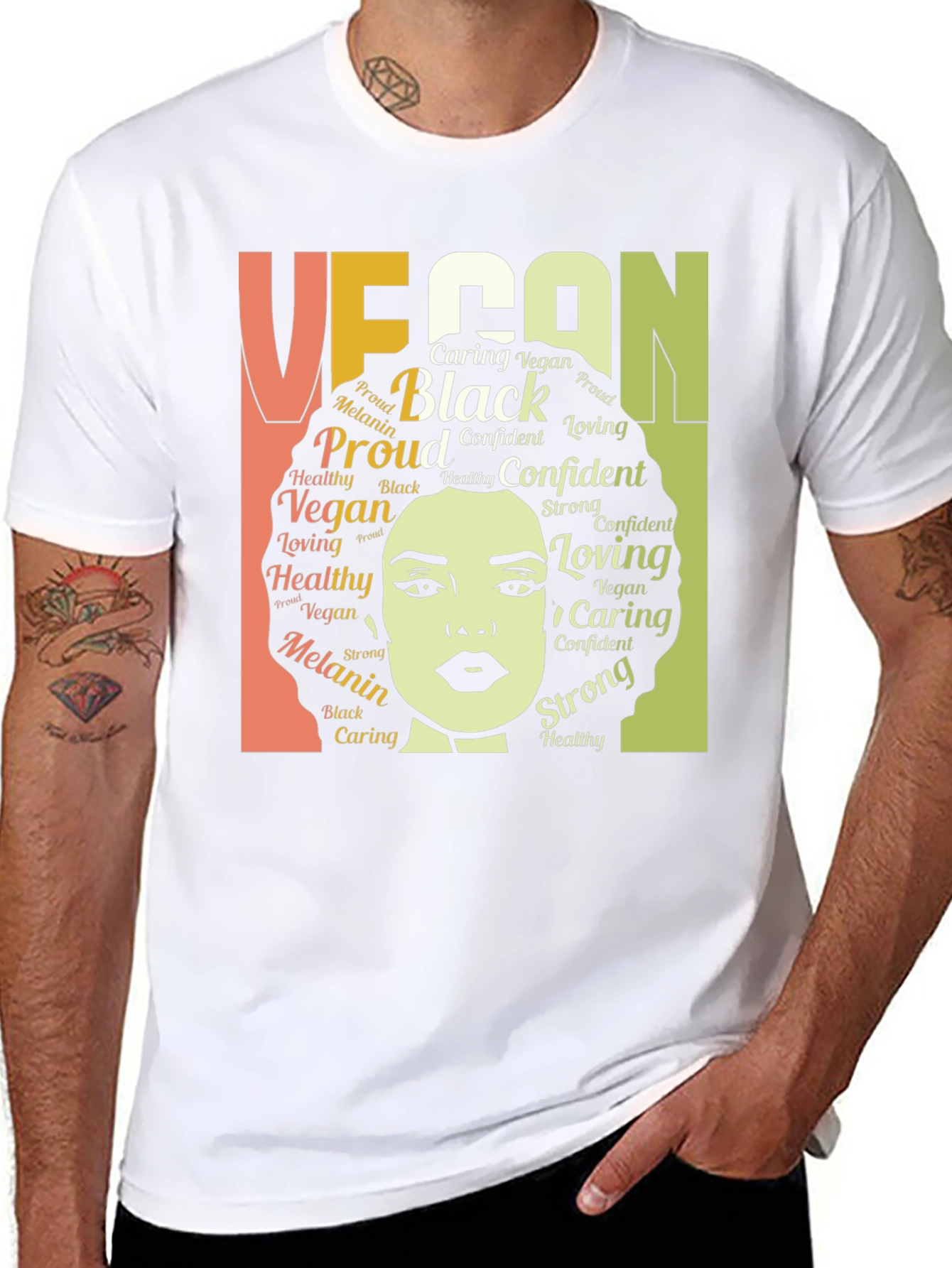 Black Vegan Black Melanin Proud T-Shirt view 8