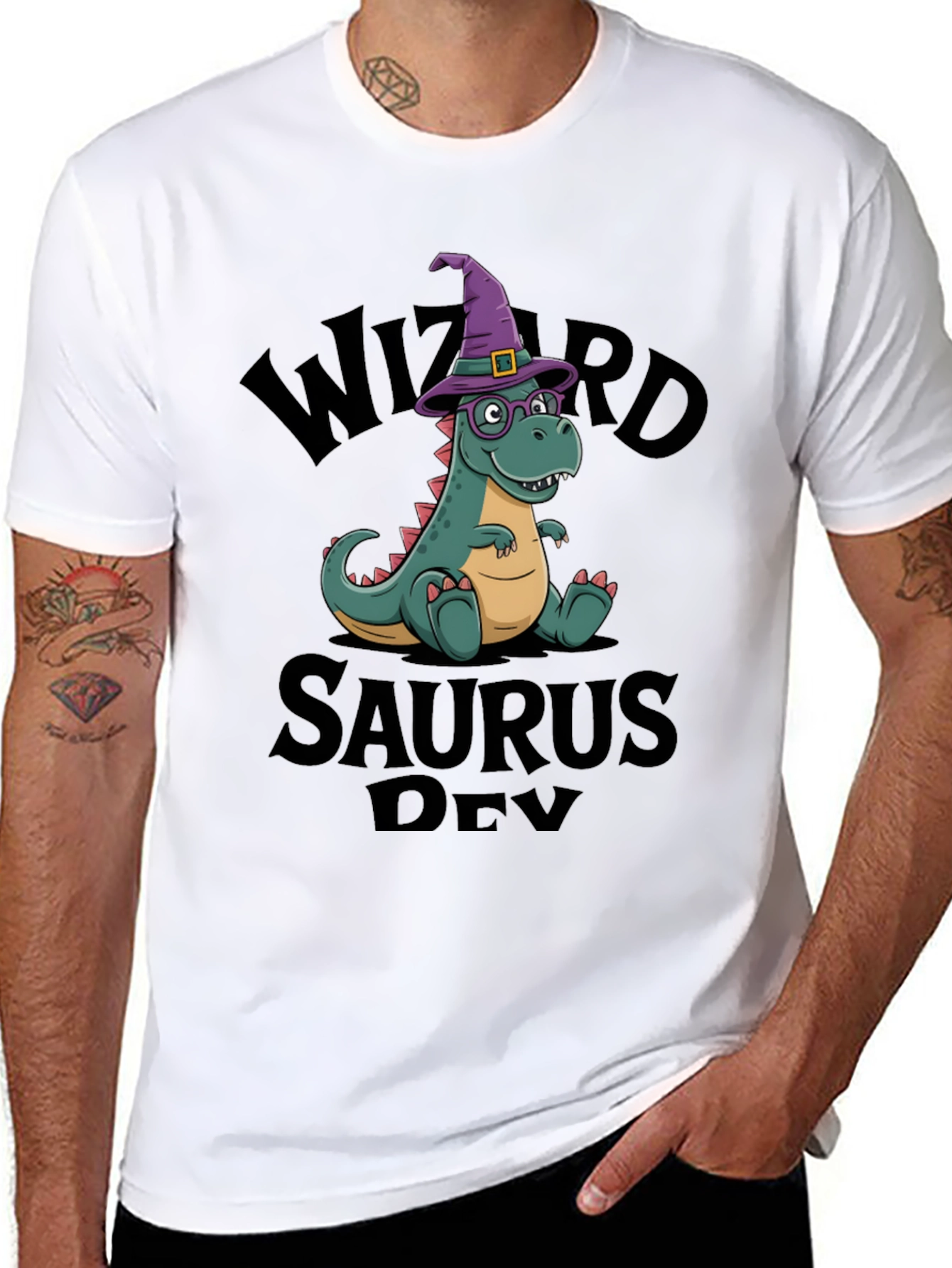 Black Wizard Saurus Dev T-Shirt view 8
