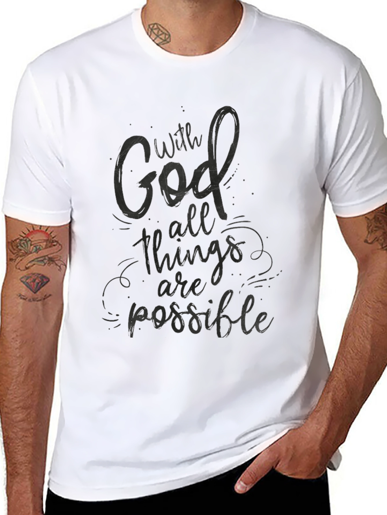 Black With God All Things Are Possible T-Shirt view 8