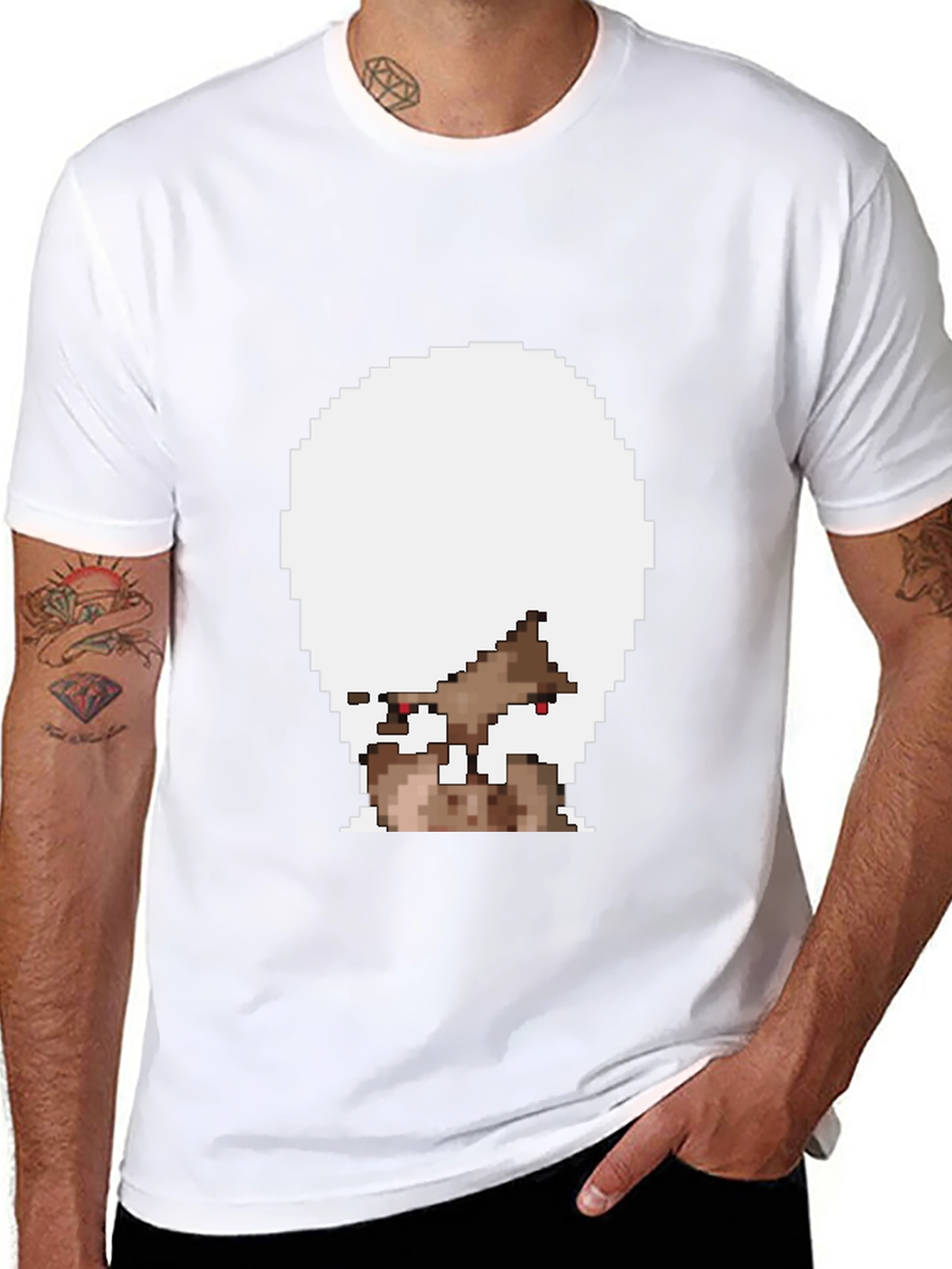 Black Pixelated T-Shirt - Unique Design view 8