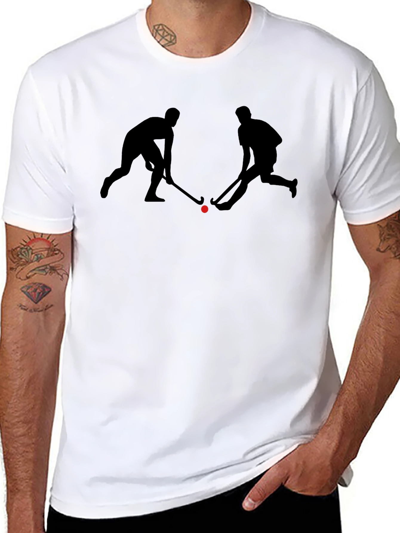 Black Hockey Players Black T-Shirt view 8
