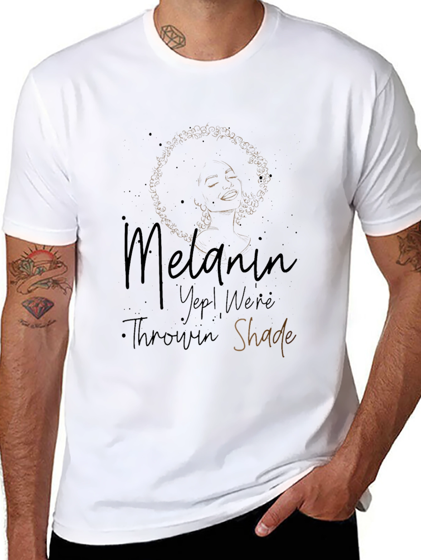 Black Melanin Throwin Shade Graphic Tee - Black view 8