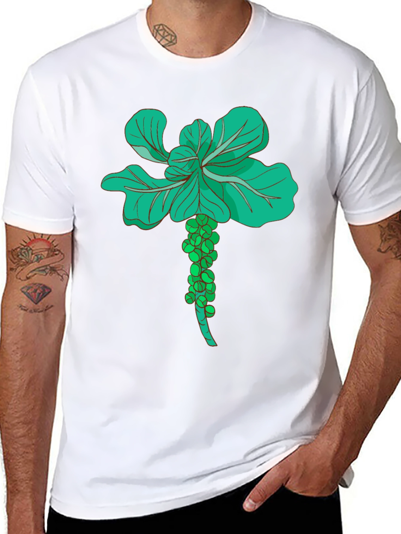 Brussels Sprouts Plant Graphic Tee - 8
