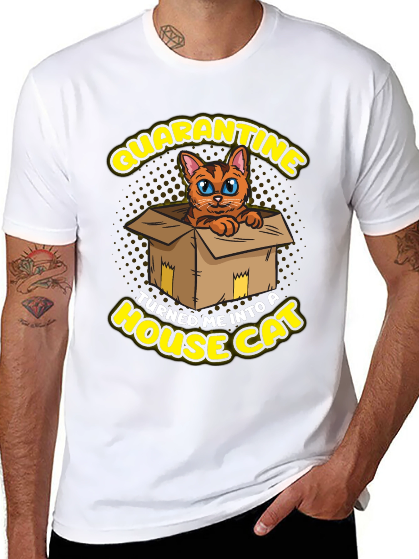 Black Quarantine House Cat Graphic Tee view 8