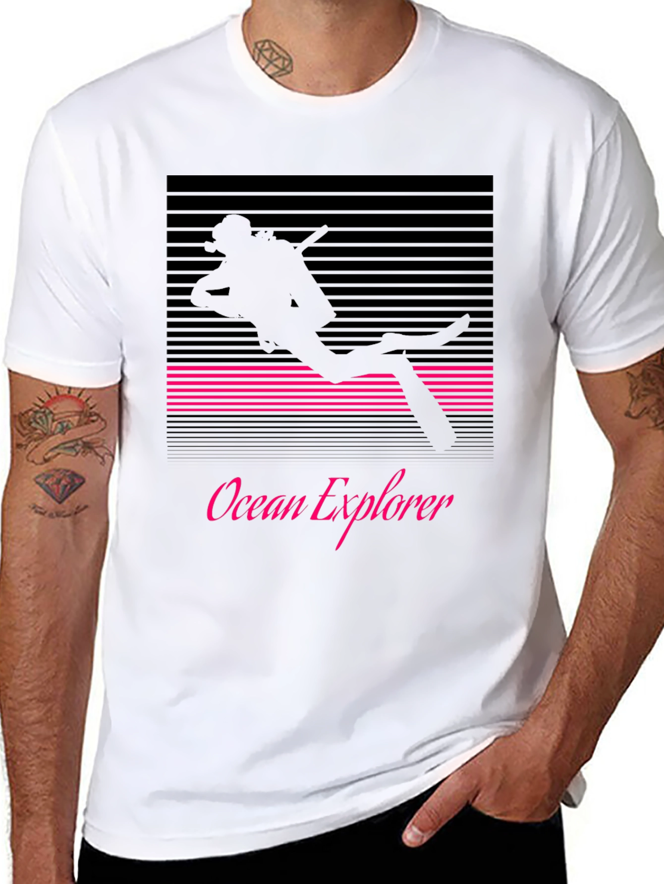 Black Ocean Explorer Scuba Diving T-Shirt view 8