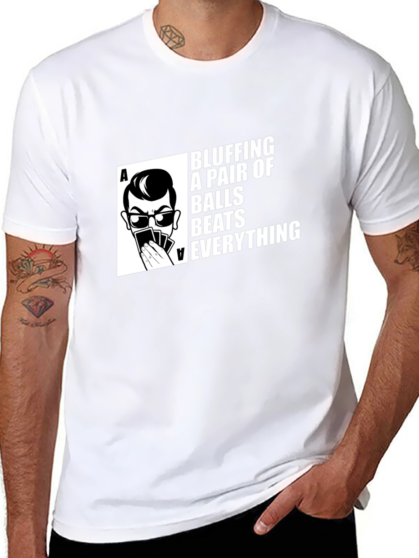 Black Bluffing Balls Graphic Tee - Poker T-Shirt view 8