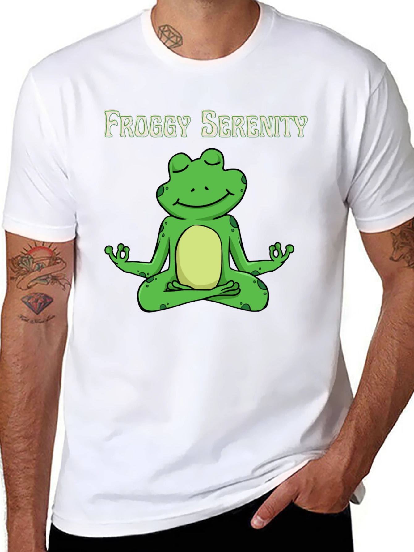 Black Froggy Serenity Meditation T-Shirt - Relax & Unwind view 8