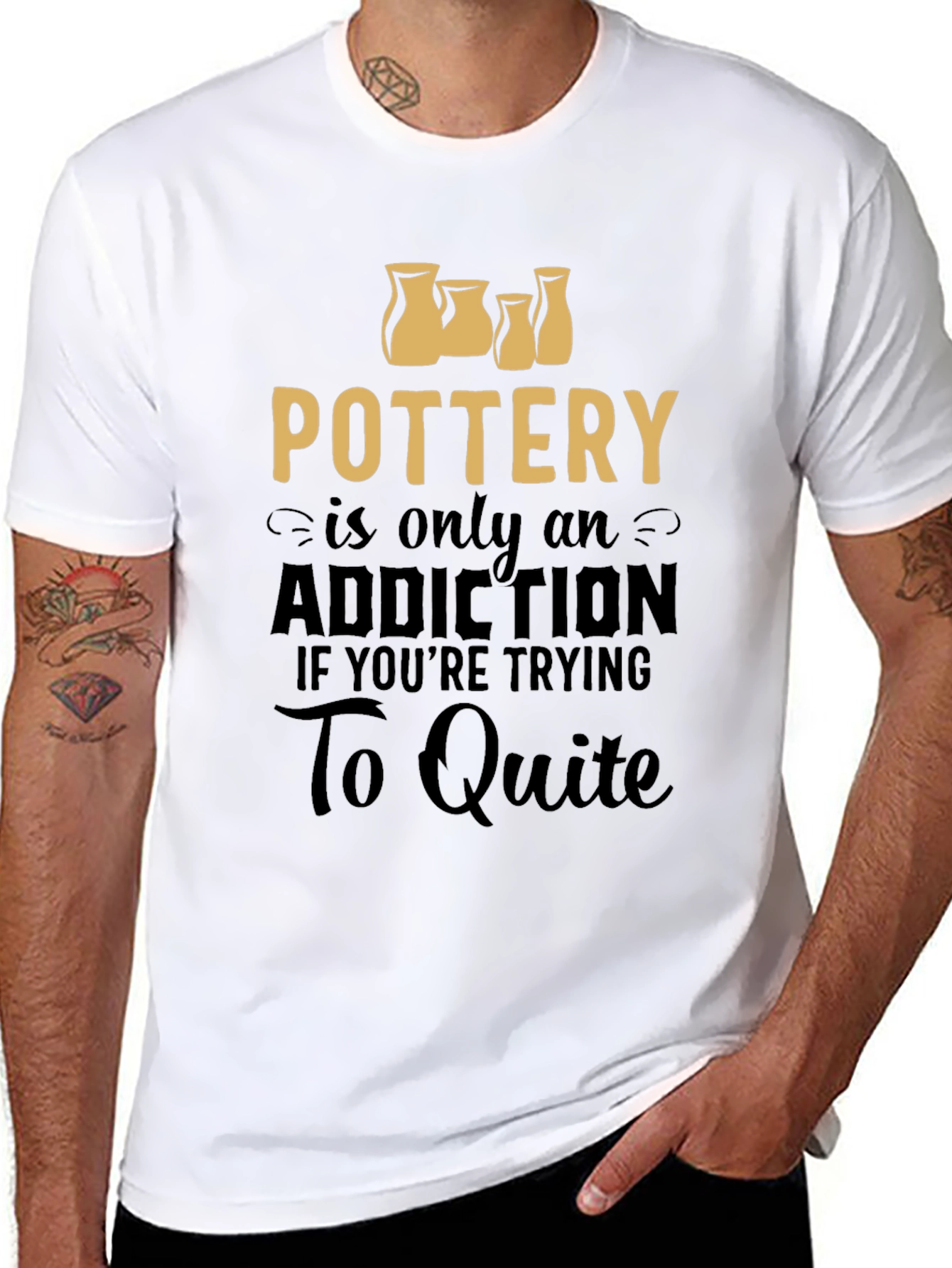 Black Pottery Addiction Graphic Tee - Unisex T-Shirt view 8