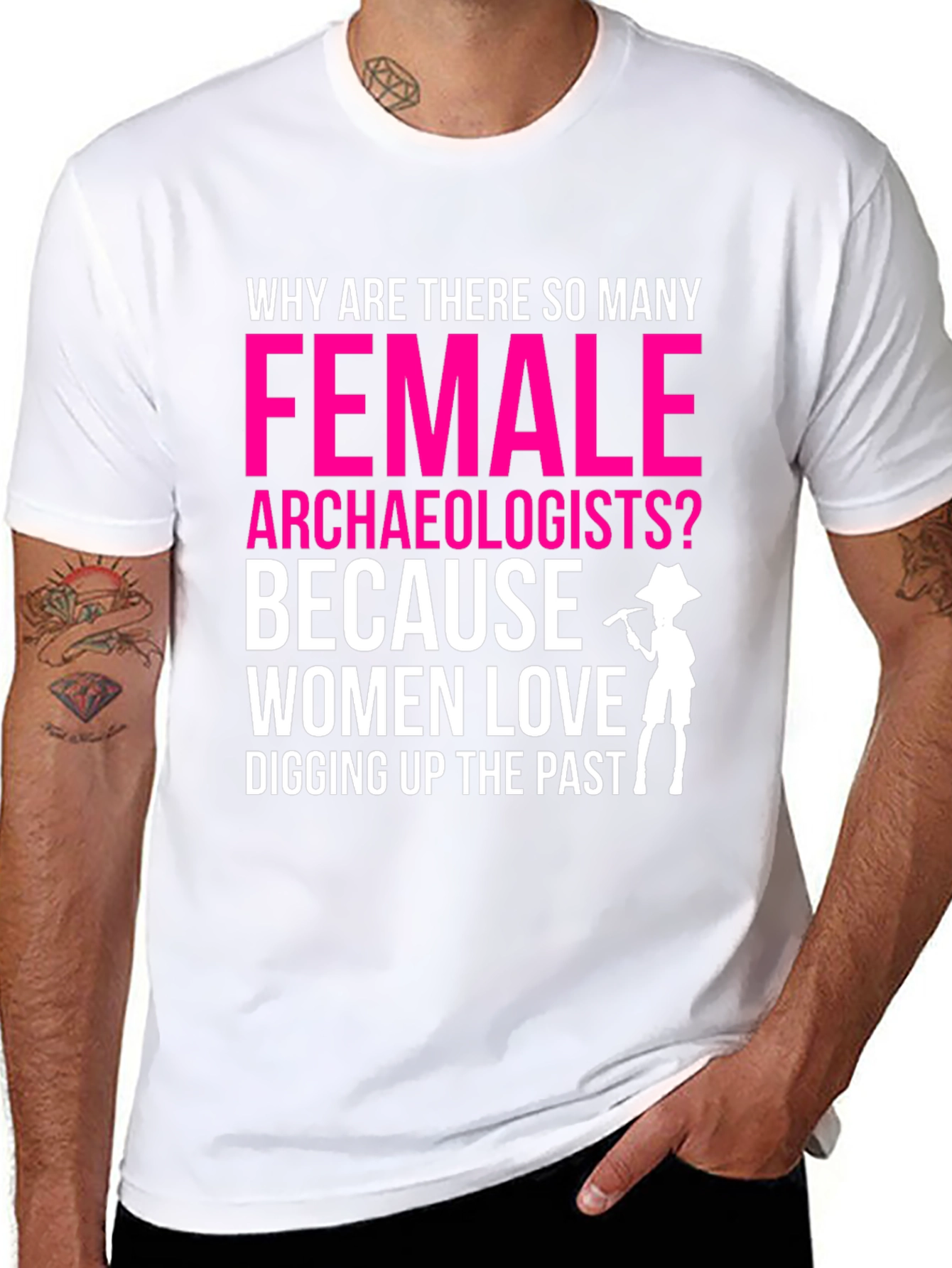 Black Funny Female Archaeologist T-Shirt: Digging Up The Past view 8