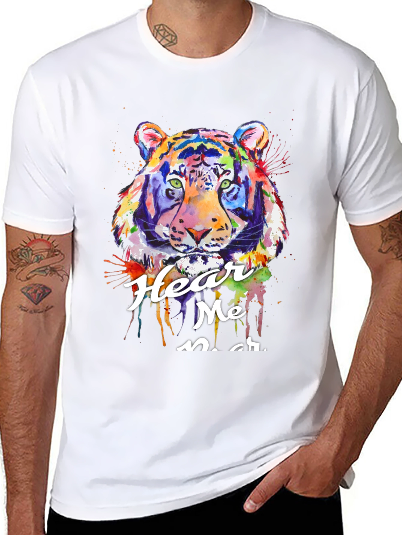 Black Vibrant Tiger Graphic Tee - Hear Me Roar! view 8