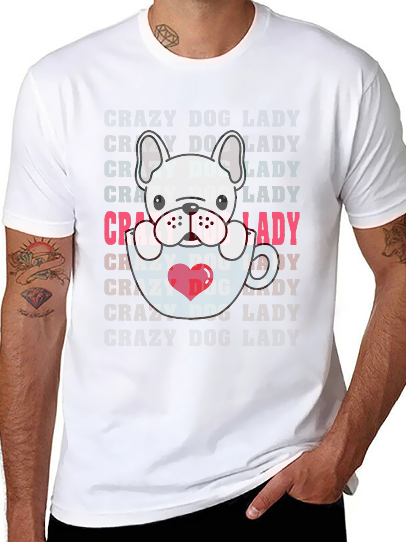 Black Crazy Dog Lady T-Shirt view 8