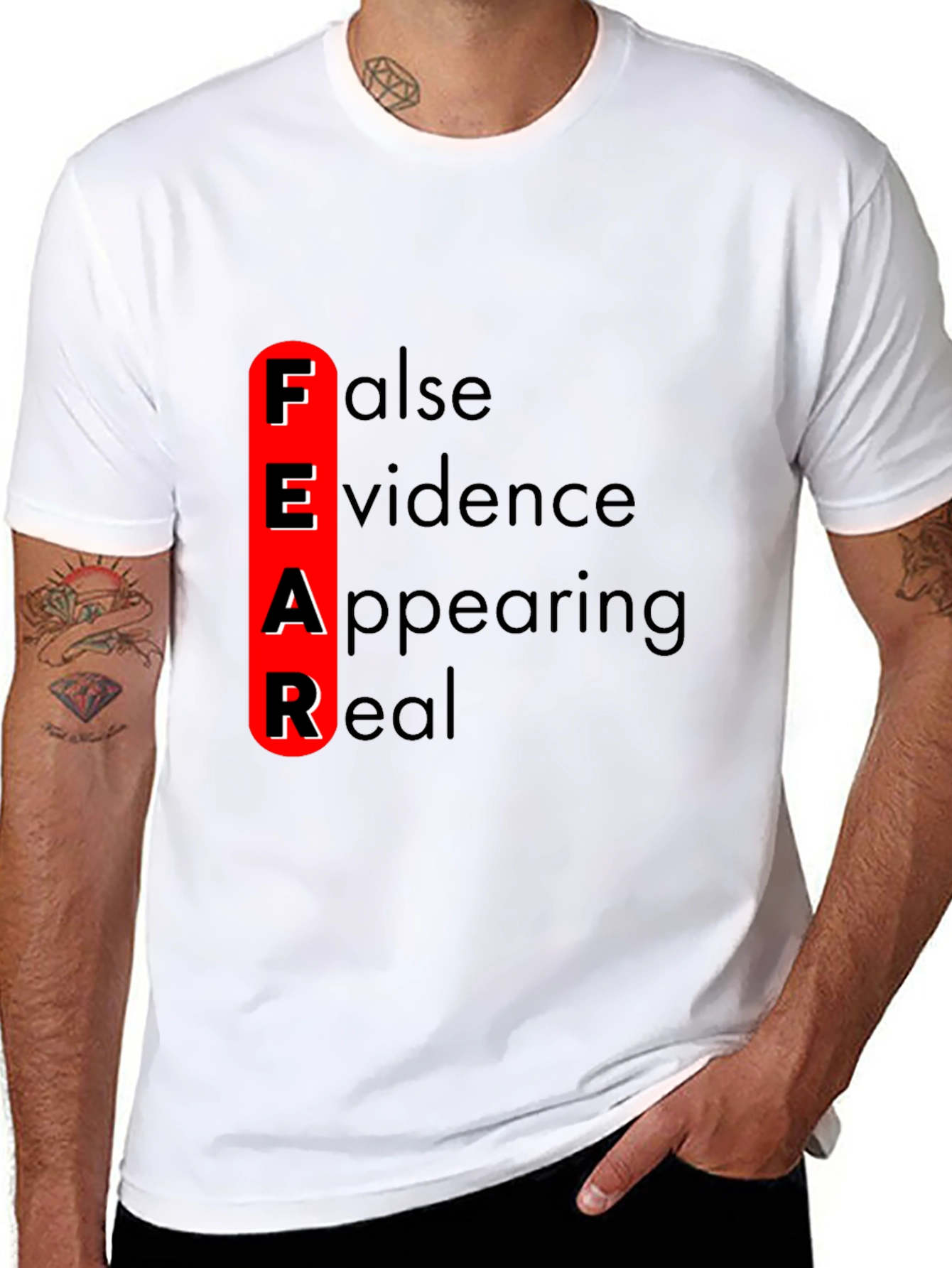 Black FEAR Definition Graphic Tee - Black view 8