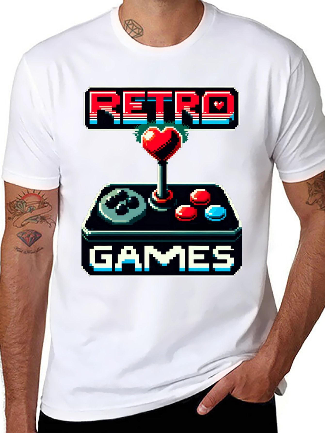 Black Retro Games Pixel Art T-Shirt view 8