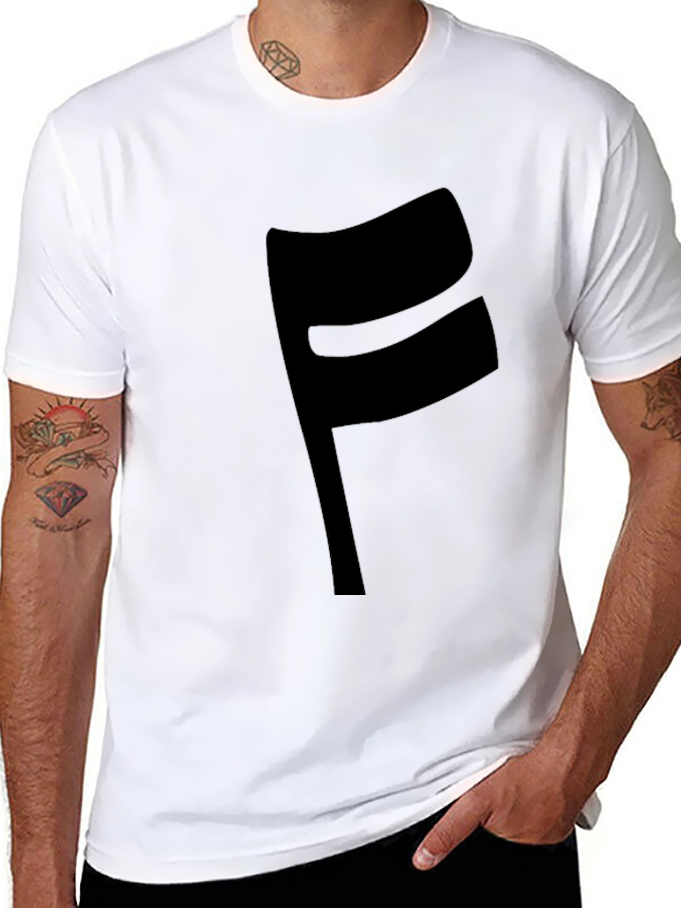 Black Modern Black 'F' Graphic T-Shirt view 8