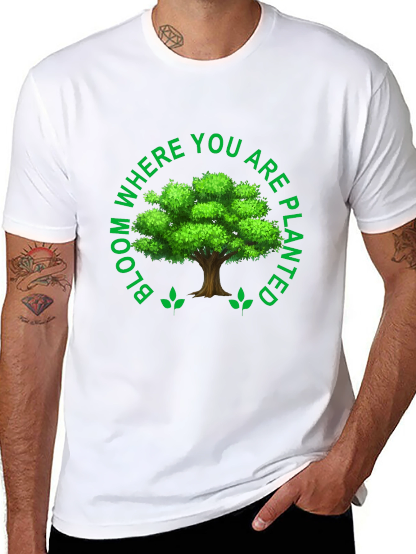 Black Bloom Where You Are Planted T-Shirt view 8