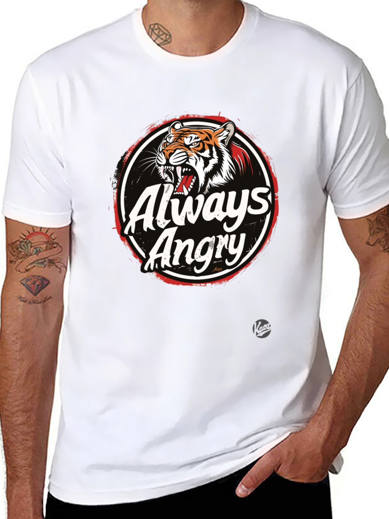 Black Always Angry Graphic T-Shirt - Men's Black Tee view 8