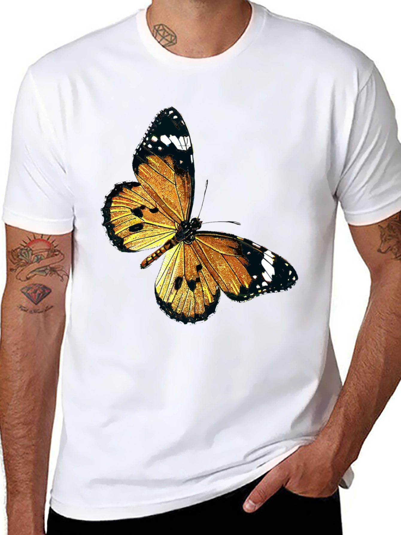 Black Butterfly Graphic Black T-Shirt view 8