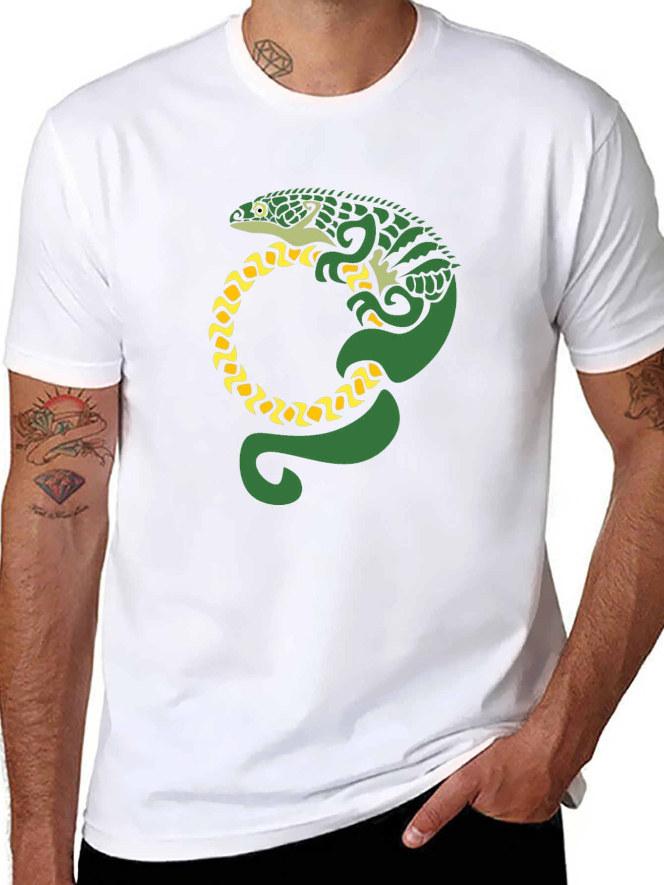 Black Lizard Graphic Tee - Black Cotton T-Shirt view 8