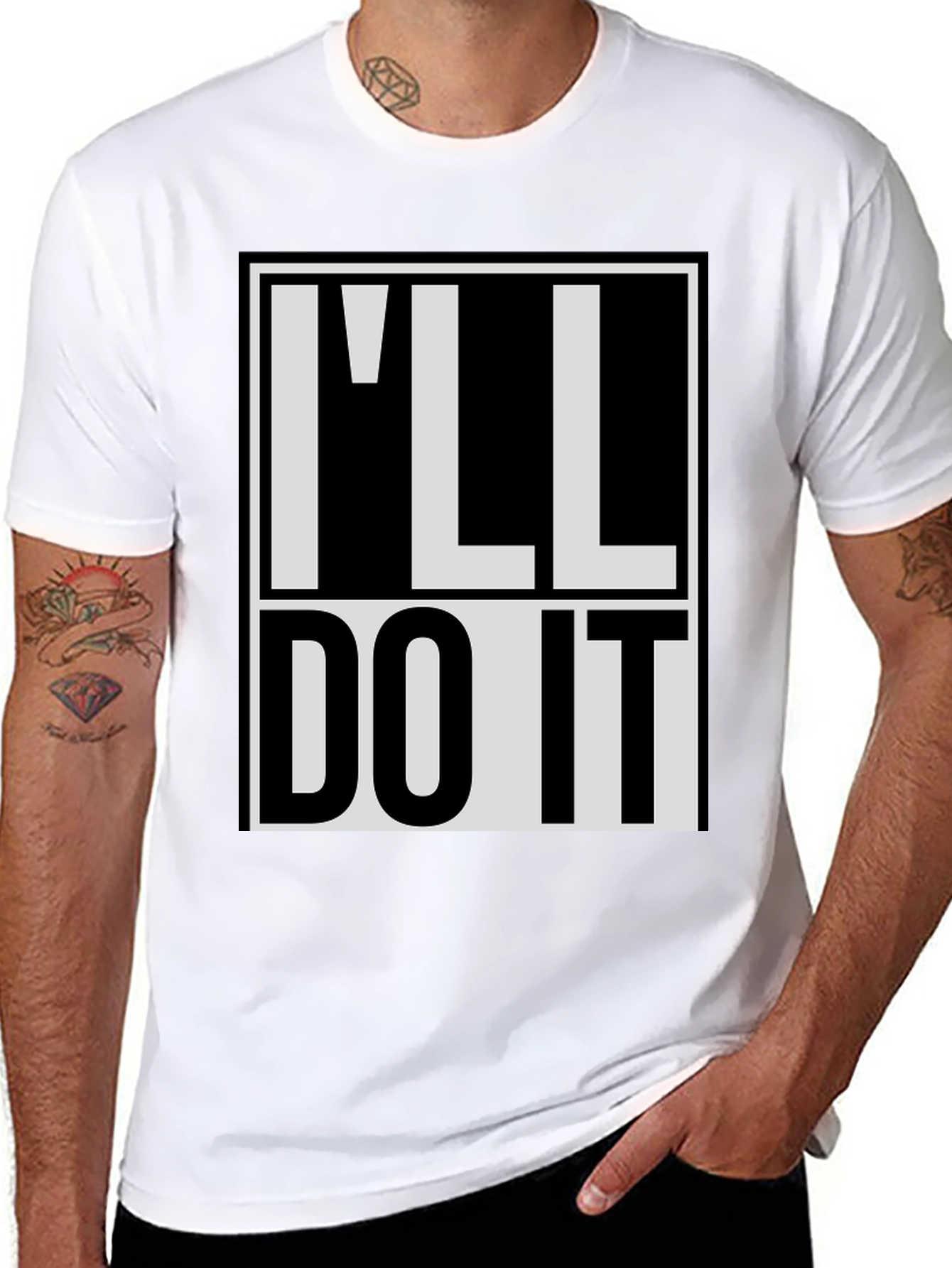 Black I'll Do It T-Shirt - Bold Statement Tee view 8