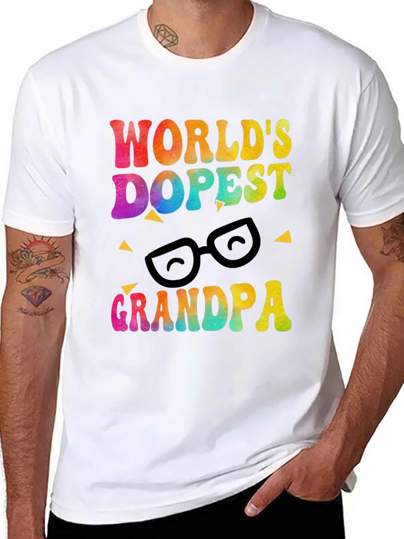 Black World's Dopest Grandpa T-Shirt view 8