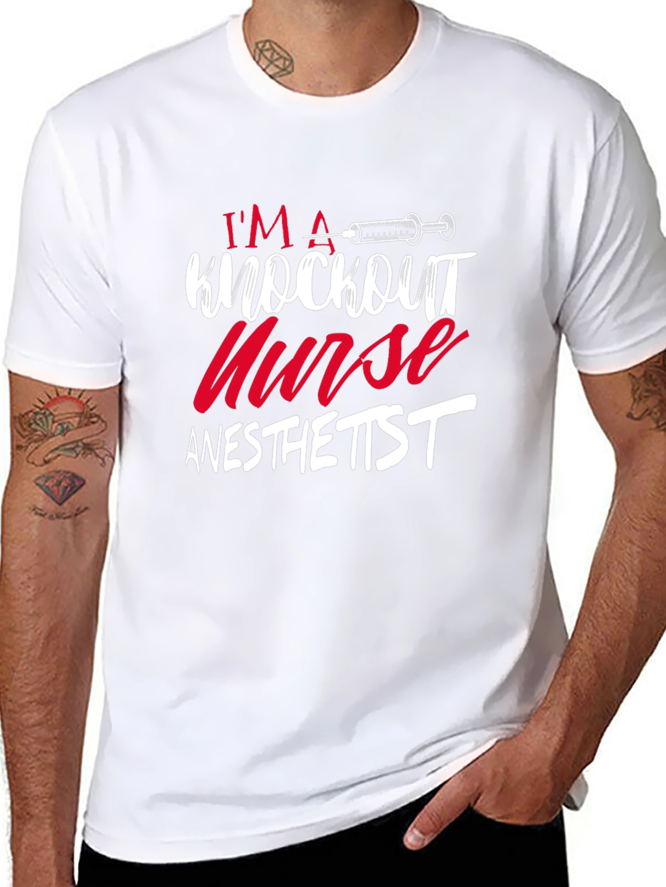Black Knockout Nurse Anesthetist T-Shirt view 8