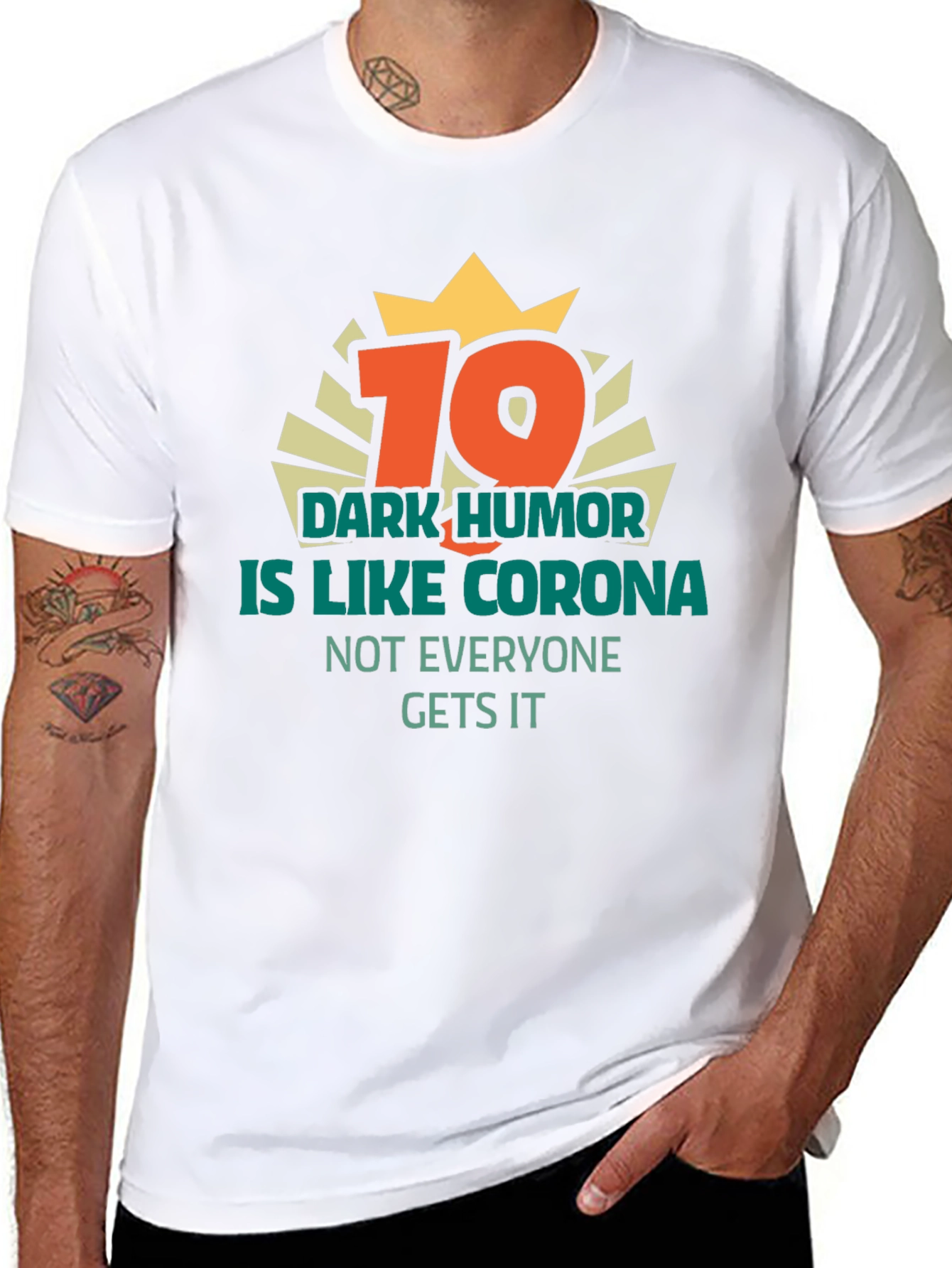 Black Dark Humor Corona T-Shirt Novelty Sarcastic Tee view 8