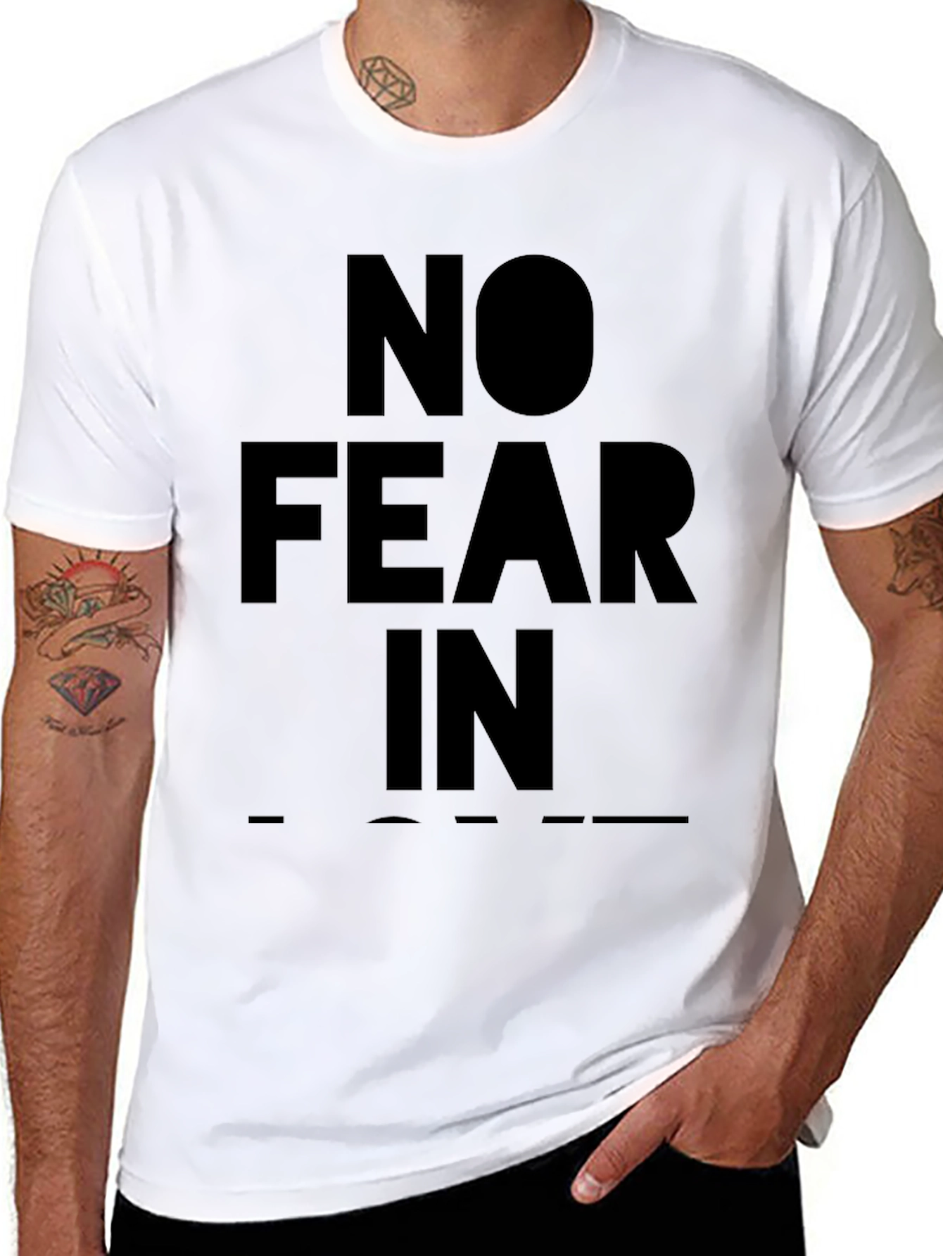 Black No Fear In T-Shirt - Bold Statement Tee view 8